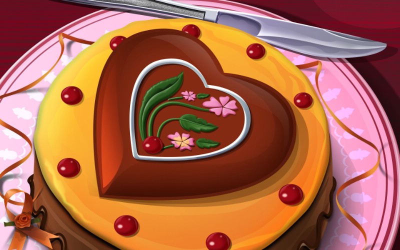 丰盛美食美食主题电脑绘画心形蛋糕美食主题电