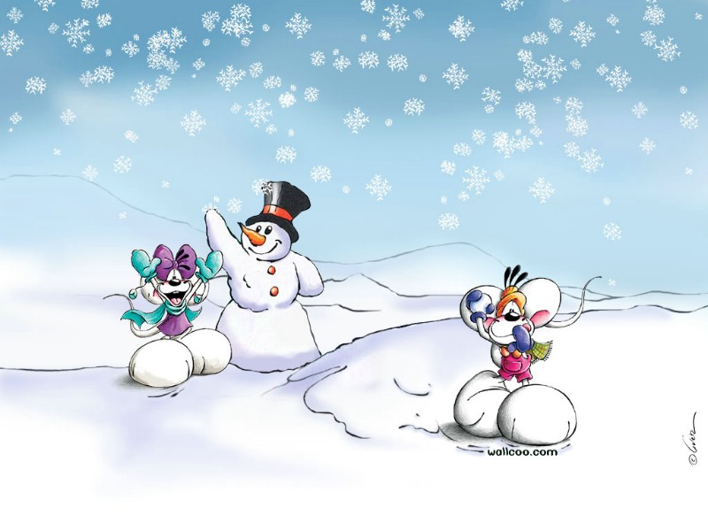 下雪的圣诞节插图+diddl