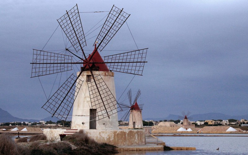 意大利西西里岛 马沙拉风车壁纸壁纸,文化之旅